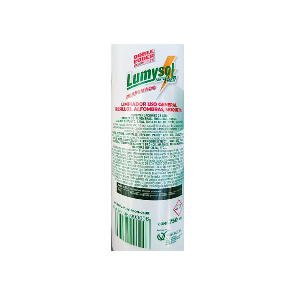 Limpiador uso general perfumado Lumysol Power Clean (750 ml) - Miniatura 3