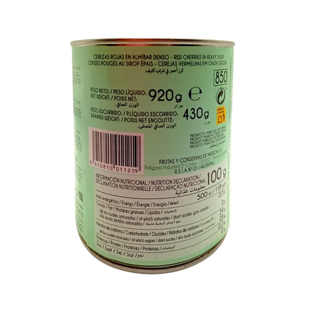 Cerezas rojas en almíbar denso Mocitos (920 g / 2.03 lb) - Miniatura 3