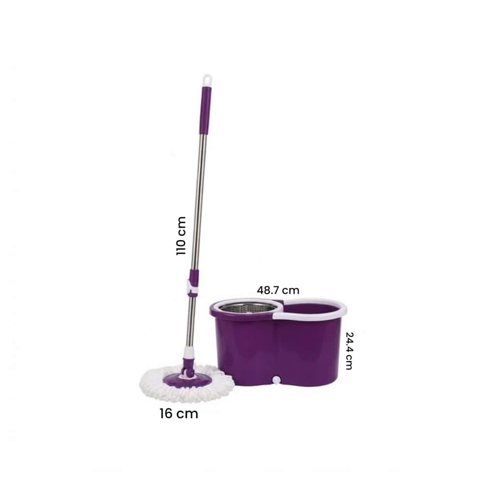 Fregona giratoria con mopa de repuesto color morada XL Soluciones - Miniatura 2