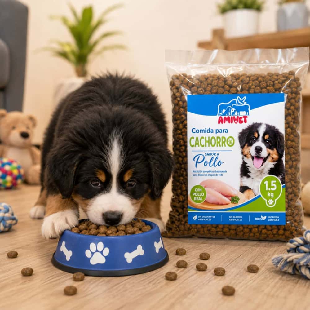 Pienso para perros cachorros sabor a pollo Amivet (1.5 kg / 3.30 lb) - Miniatura 4