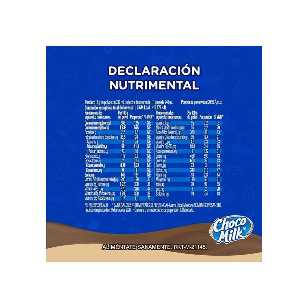 Alimento en polvo sabor capuchino Choco Milk (350 g / 12.34 oz) - Miniatura 2