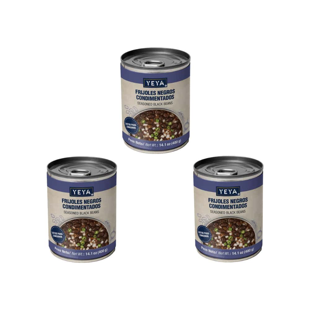 Frijoles negros condimentados YEYA (3 x 400 g / 14.1 oz) - Miniatura 1