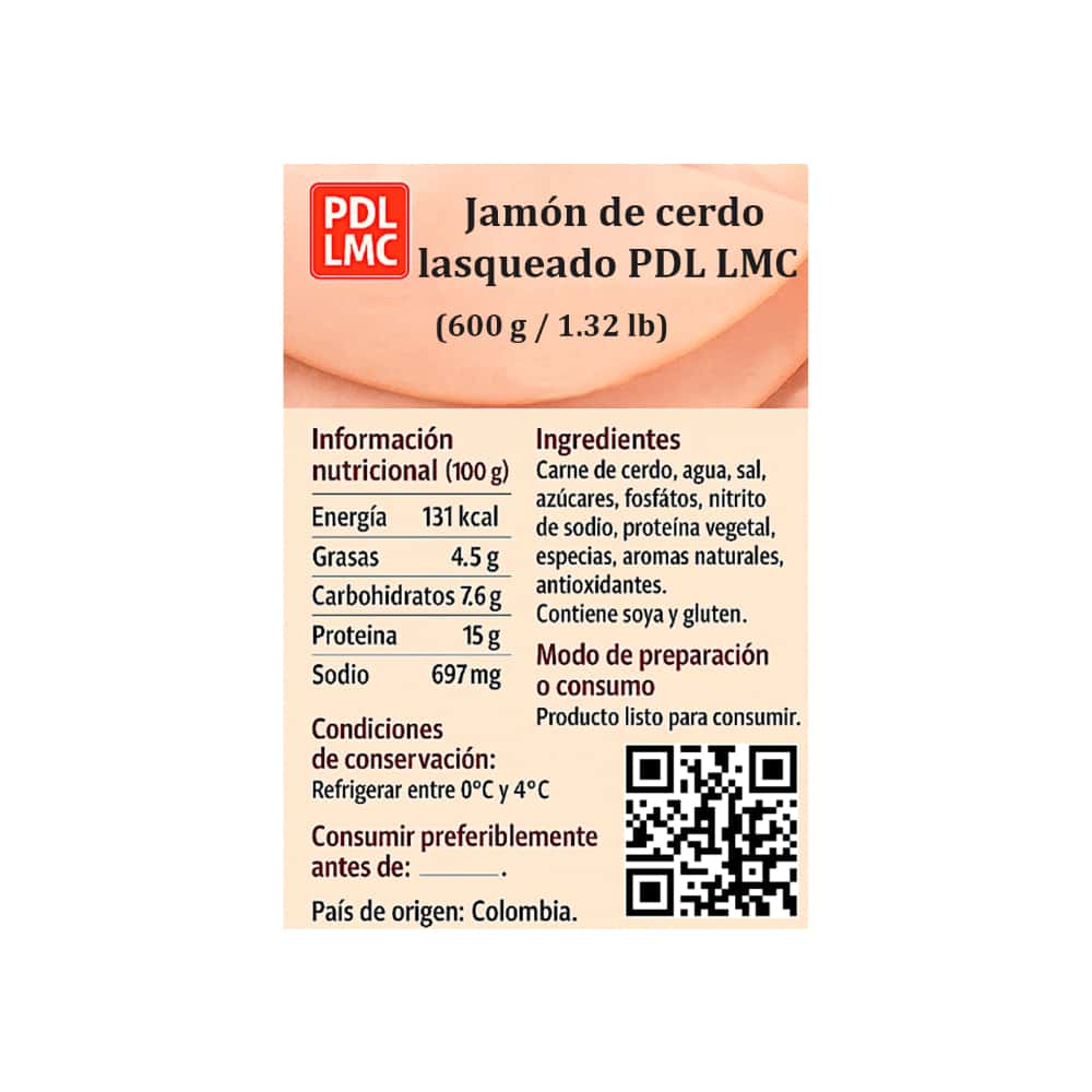 Jamón de cerdo lasqueado PDL LMC (600 g / 1.32 lb) - Miniatura 2