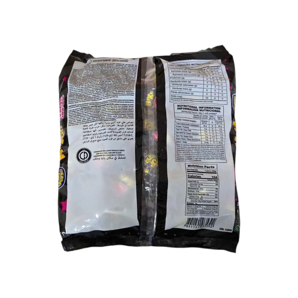Chupa chupa pinta lengua sabor cereza con relleno de chicle Pop Mania Maxxi (672 g / 1.48 lb) - Miniatura 2