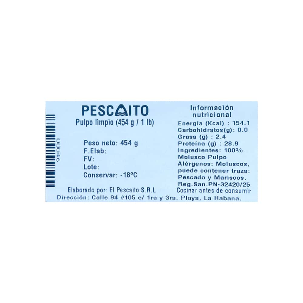 Pulpo limpio Pescaito (454 g / 1 lb) - Miniatura 3