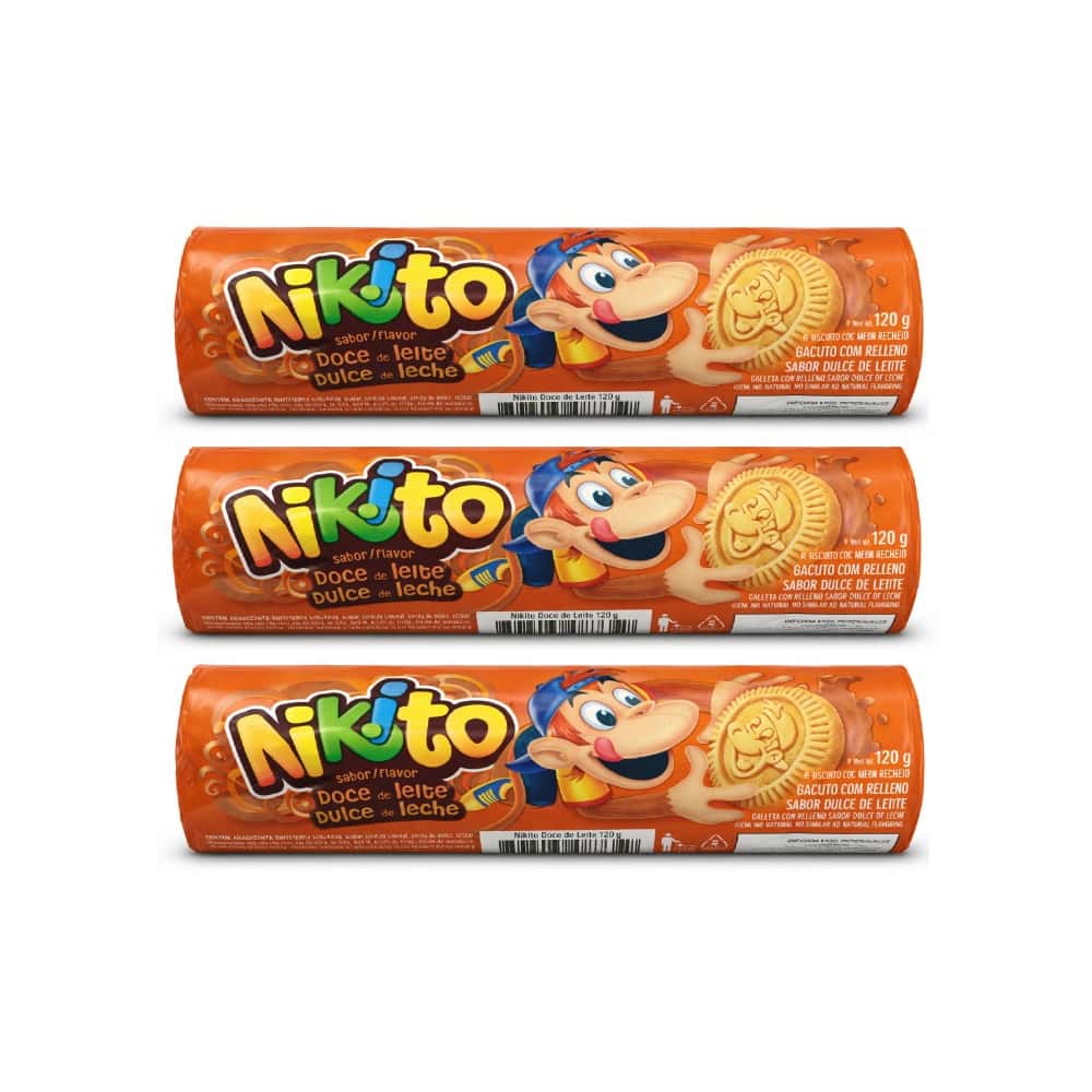 Galletas dulces con crema sabor a dulce de leche Nikito (3 x 120 g / 4.23 oz) - Miniatura 1