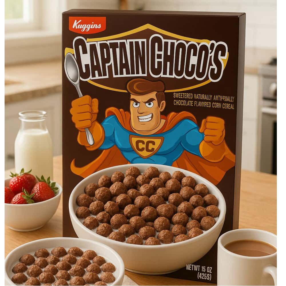 Cereal de maíz con sabor a chocolate endulzado natural y artificialmente Kiggins (326 g / 11.5 oz) - Miniatura 5