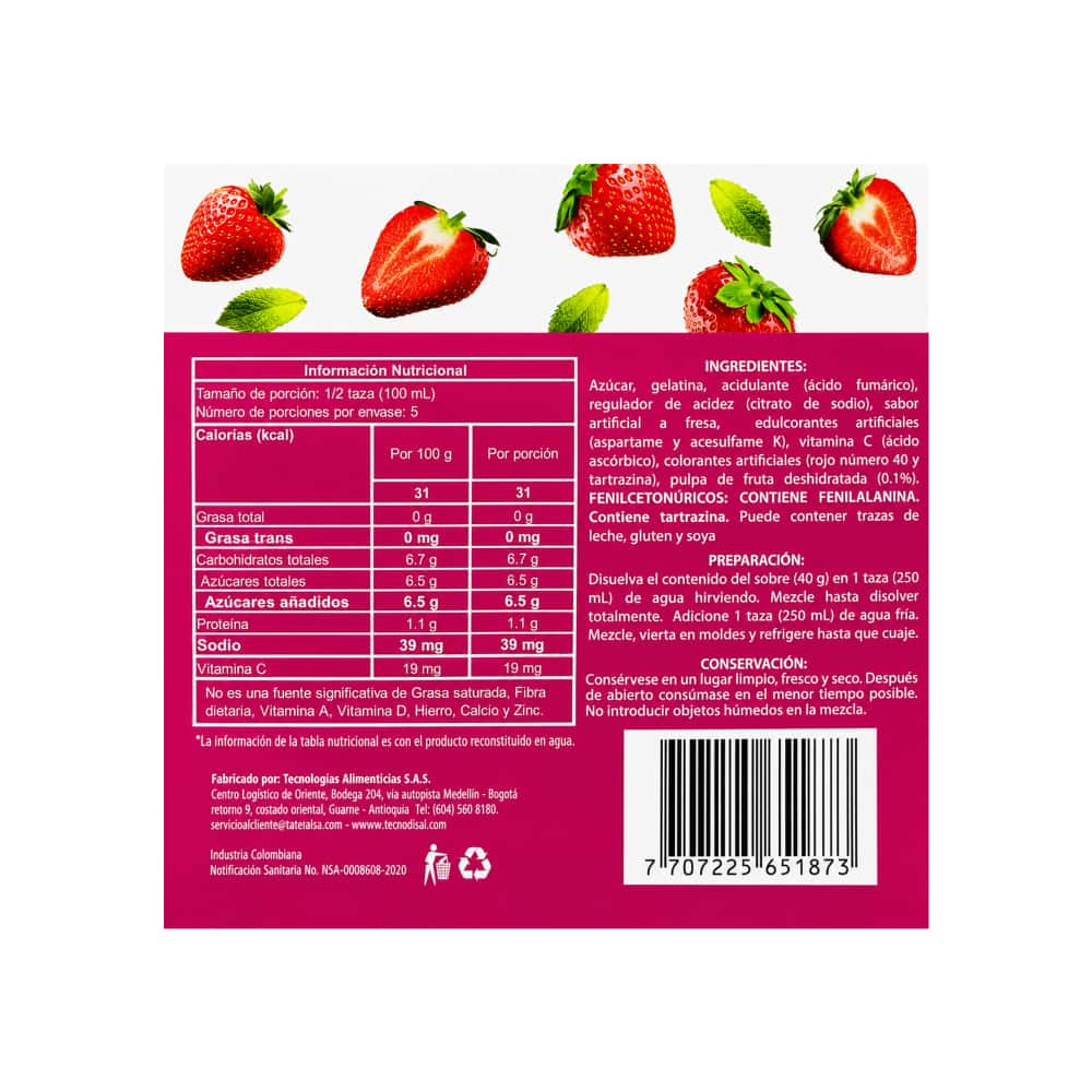 Gelatina sabor fresa Boom (40 g / 1.4 oz) - Miniatura 2
