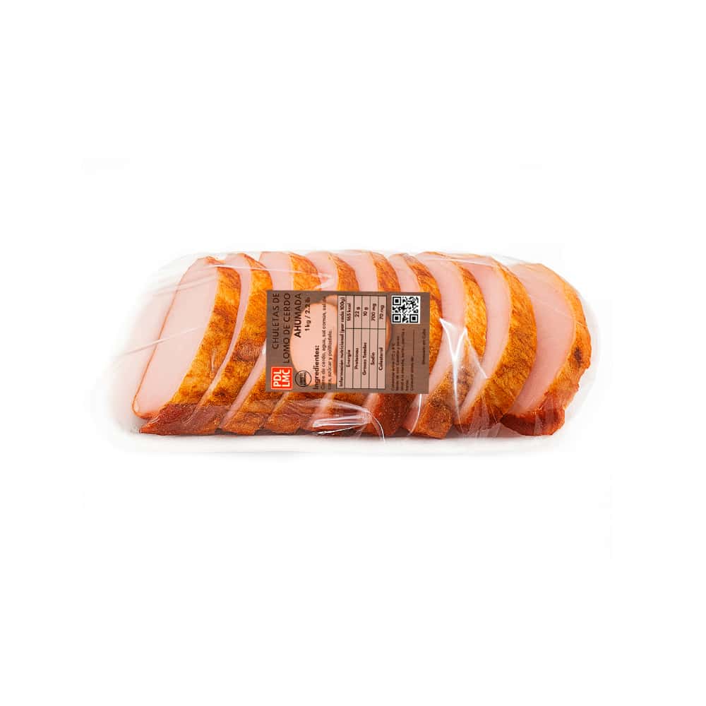 Chuleta de lomo de cerdo ahumado sin piel y sin hueso PDL LMC (1 kg / 2.2 lb) - Miniatura 2