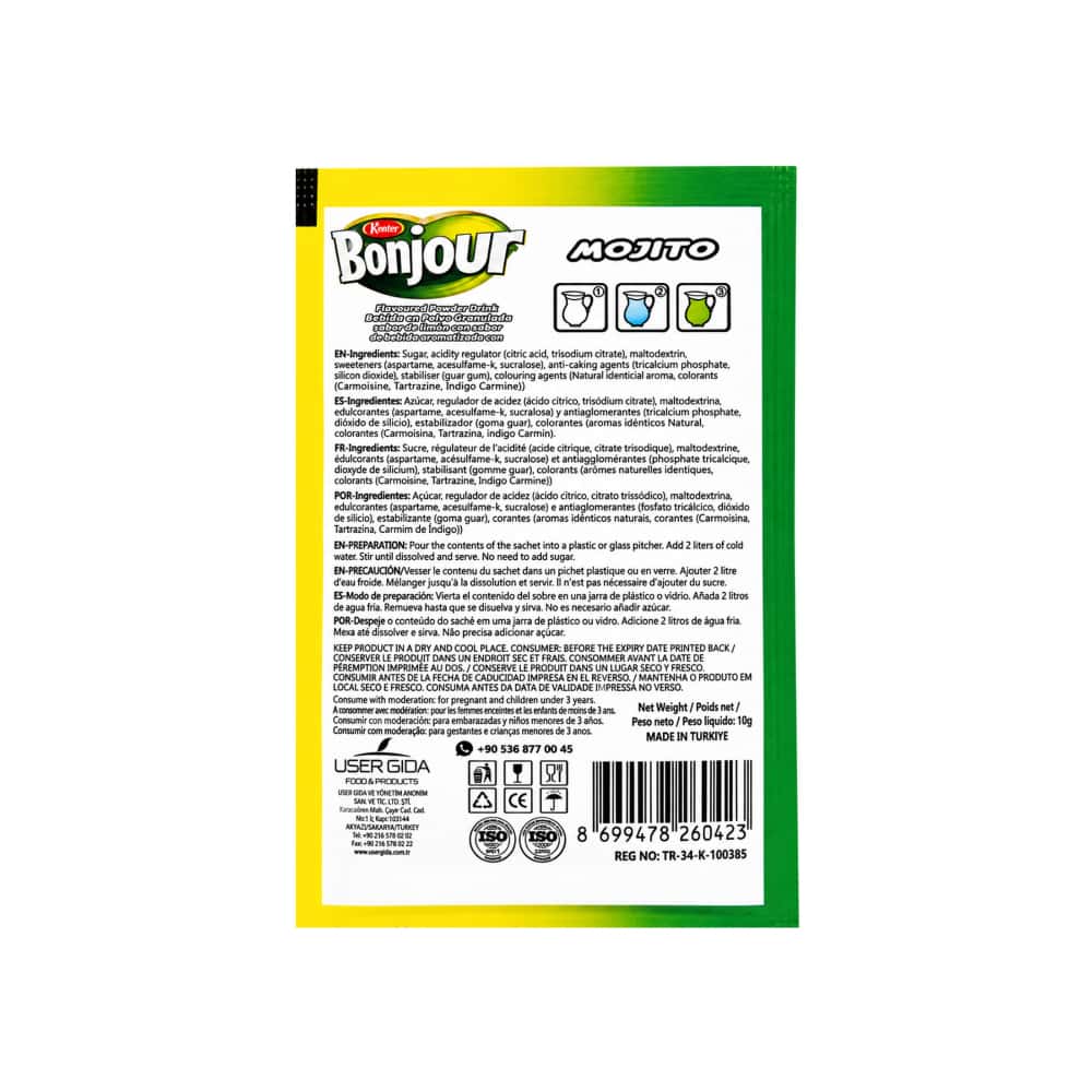 Refresco instantáneo sabor mojito Bonjour Kenter (24 x 10 g) - Miniatura 3