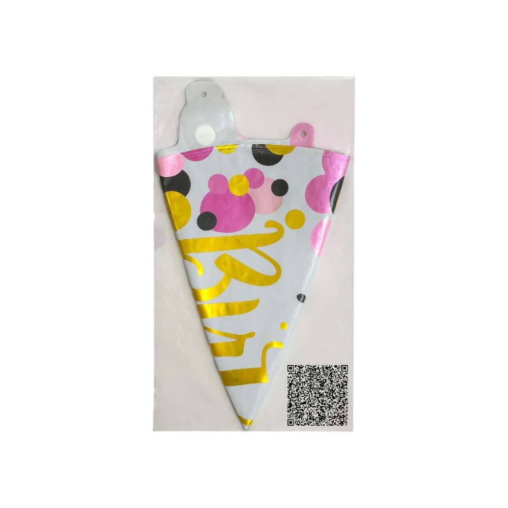 Globo Happy Birthday to you diseño en colores blanco, rosado, dorado Ballons (18 pulgadas) - Miniatura 3