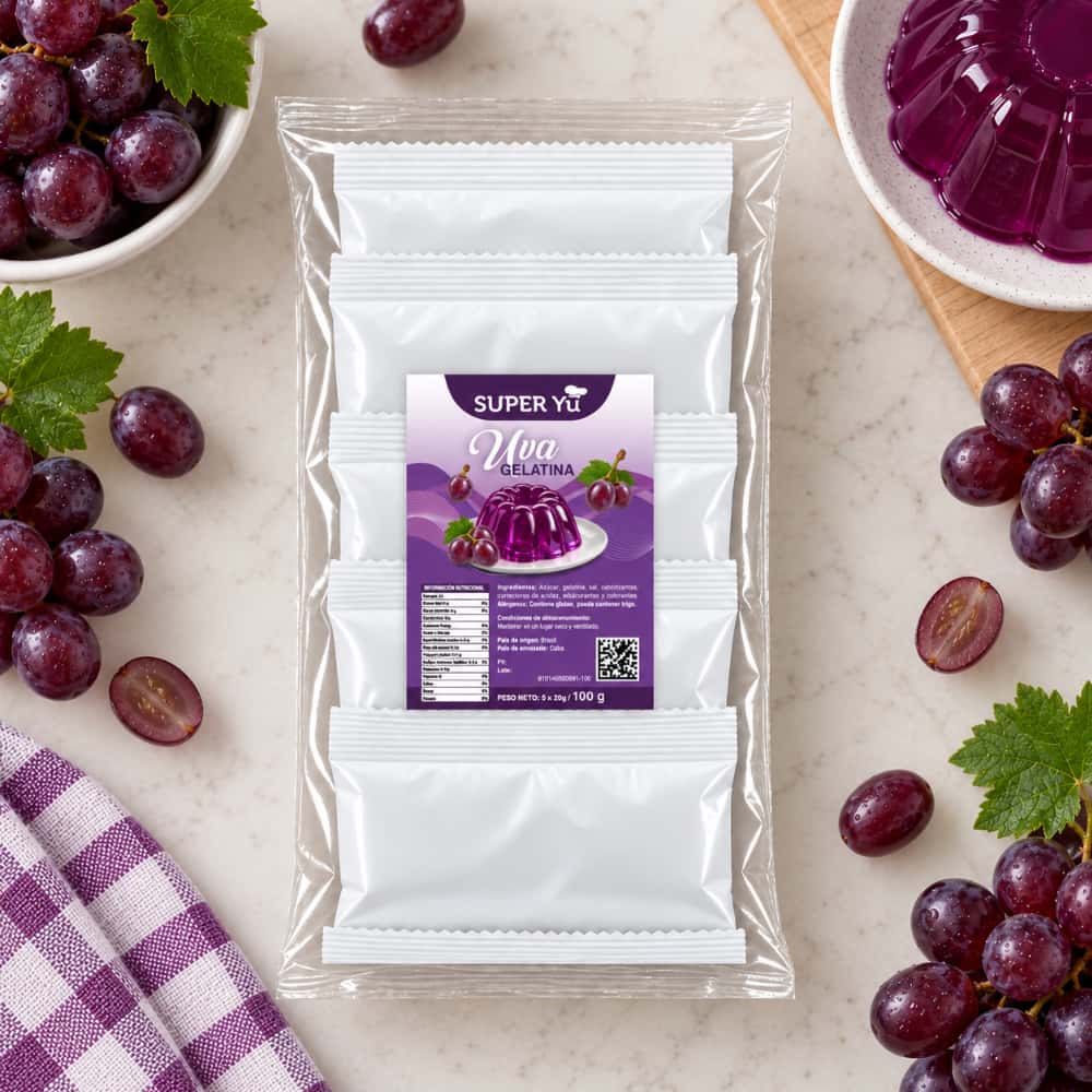 Gelatina sabor uva Super Yu (100 g / 3.52 oz) - Miniatura 3