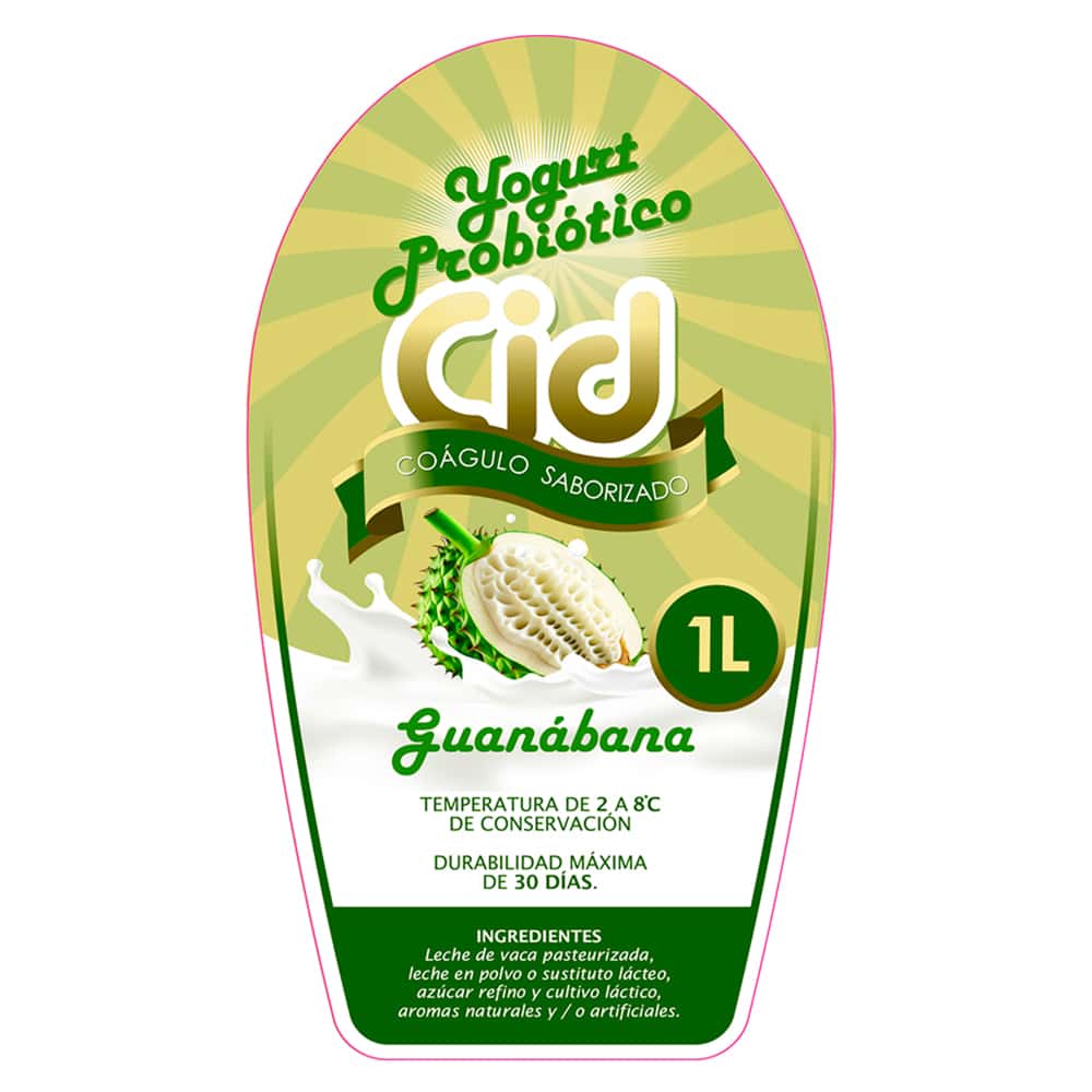 Yogurt probiótico de coágulo saborizado de guanábana Cid (1 L) - Miniatura 2