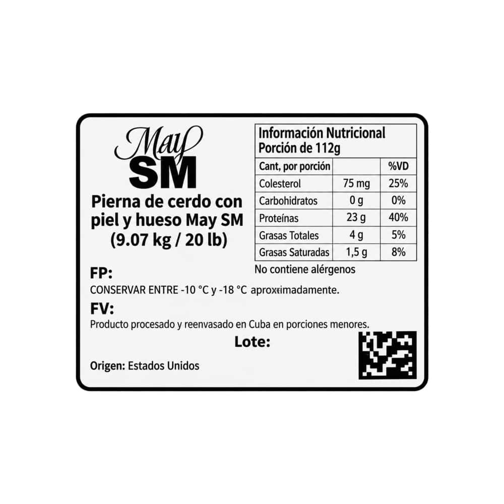 Pierna de cerdo con piel y hueso May SM (9.07 kg / 20 lb) - Miniatura 3
