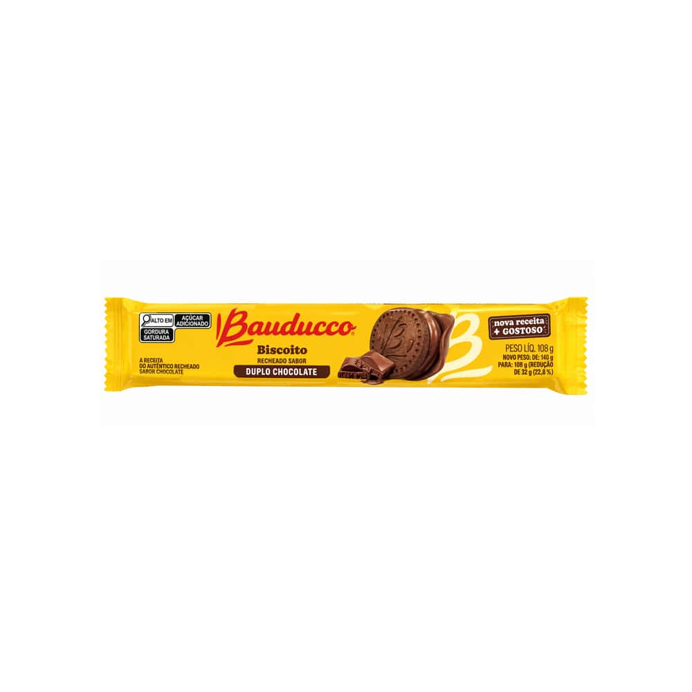 Galletas rellenas sabor doble chocolate Bauducco (108 g / 3.81 oz) - Miniatura 1