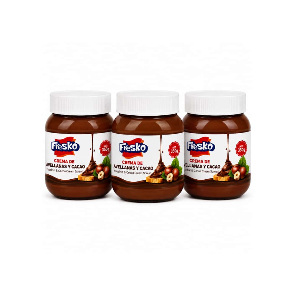 Crema de avellanas y cacao Fresko (3 x 350 g / 12.35 oz) - Miniatura 1