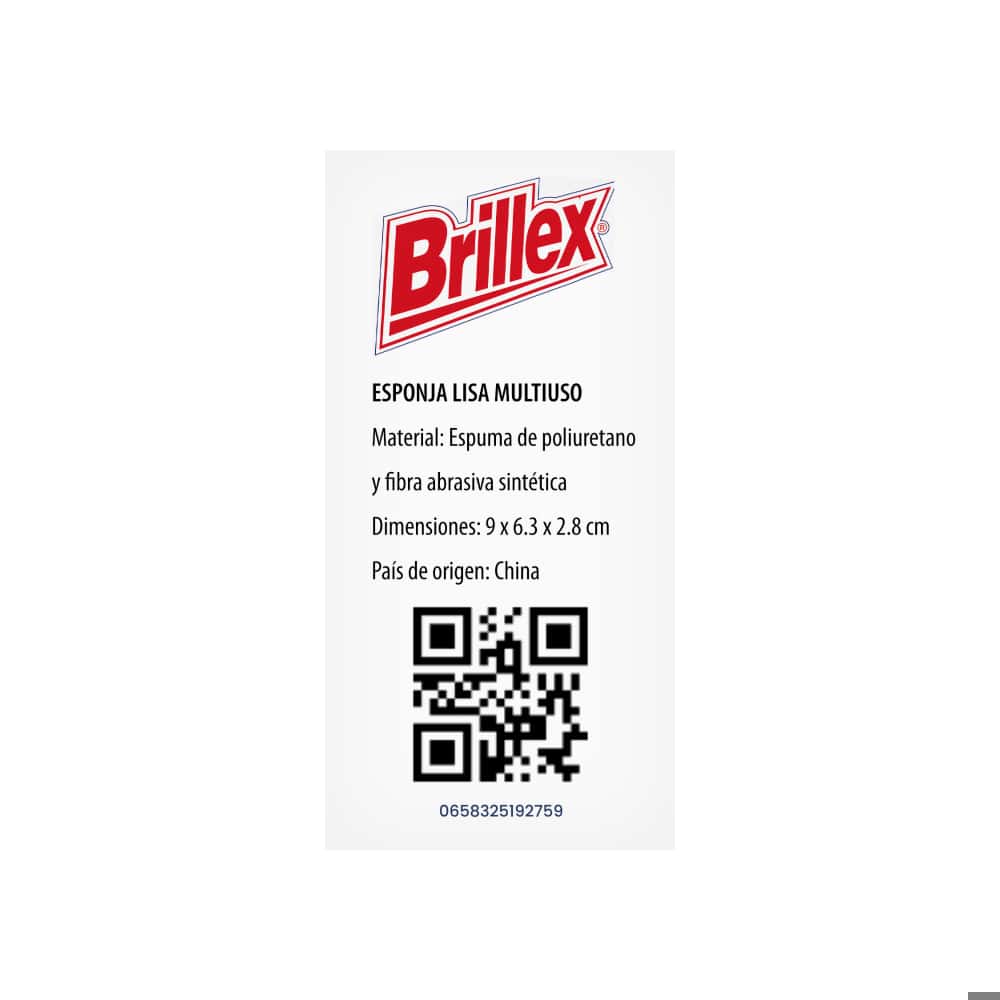 Esponja lisa para fregar multiuso 9 cm x 6.3 cm Brillex - Miniatura 3