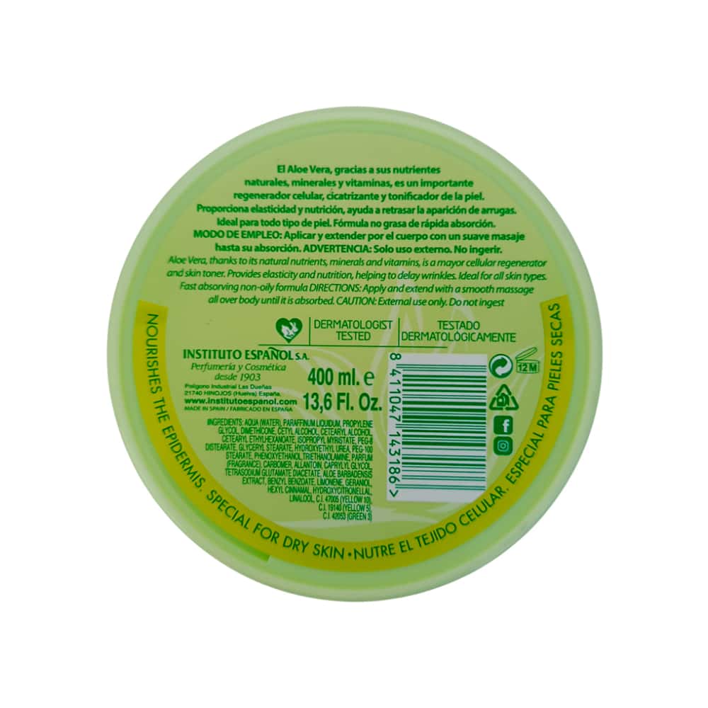 Crema corporal Aloe Vera Instituto Español (400 ml) - Miniatura 3