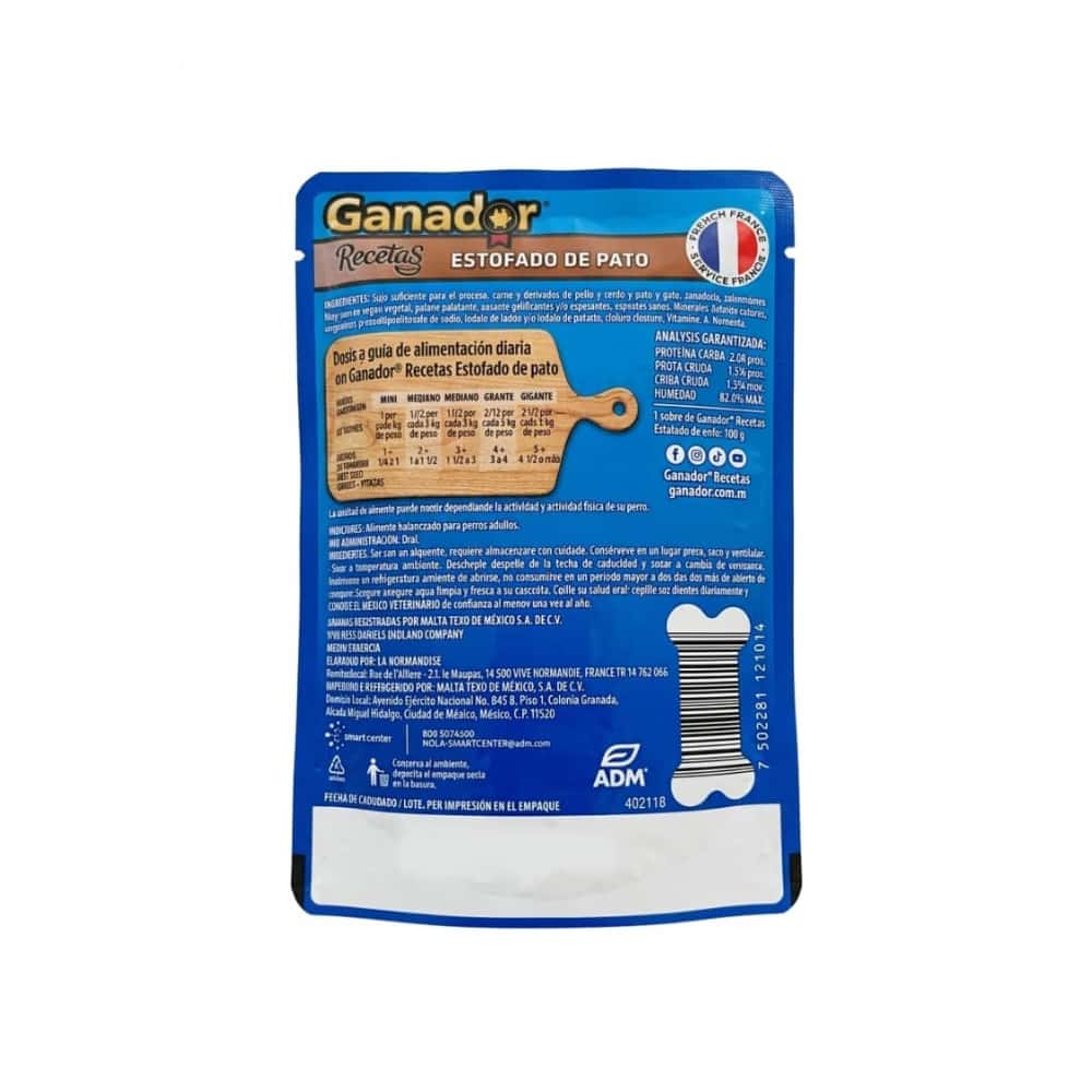 Alimento para perros adultos estofado de pato Recetas Ganador (100 g / 3.52 oz) - Miniatura 2