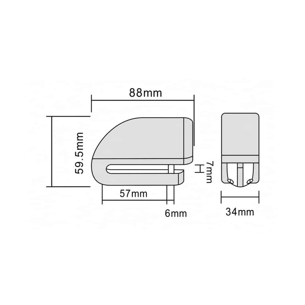 Candado de disco para motocicleta con alarma antirrobo de 110 dB Racing Moto R8201 - Miniatura 4