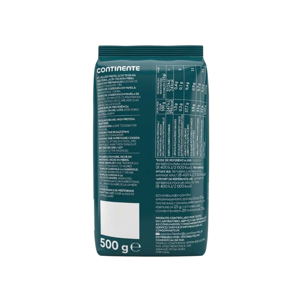 Frijoles negros Continente (500 g / 1.1 lb) - Miniatura 2