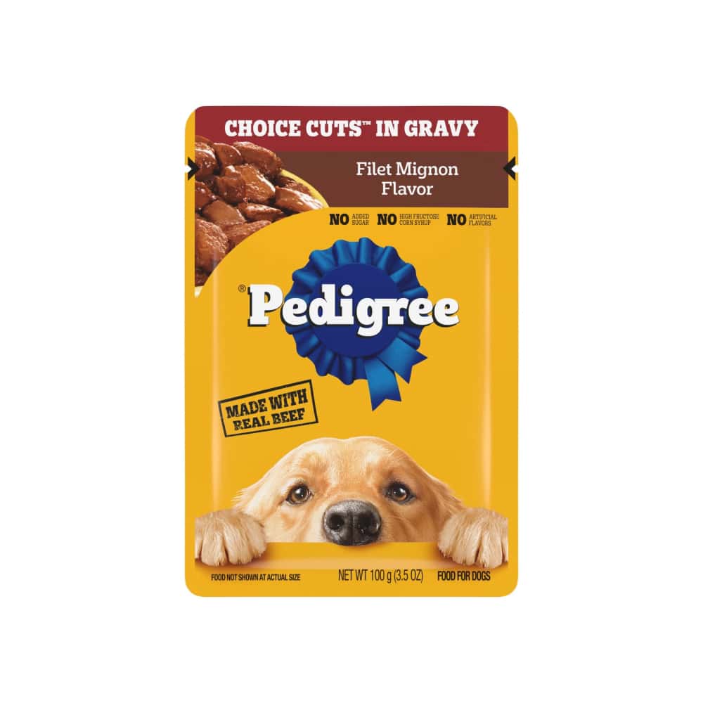 Alimento para perros cortes selectos en salsa sabor filet mignon Pedigree (100 g / 3.5 oz) - Miniatura 1