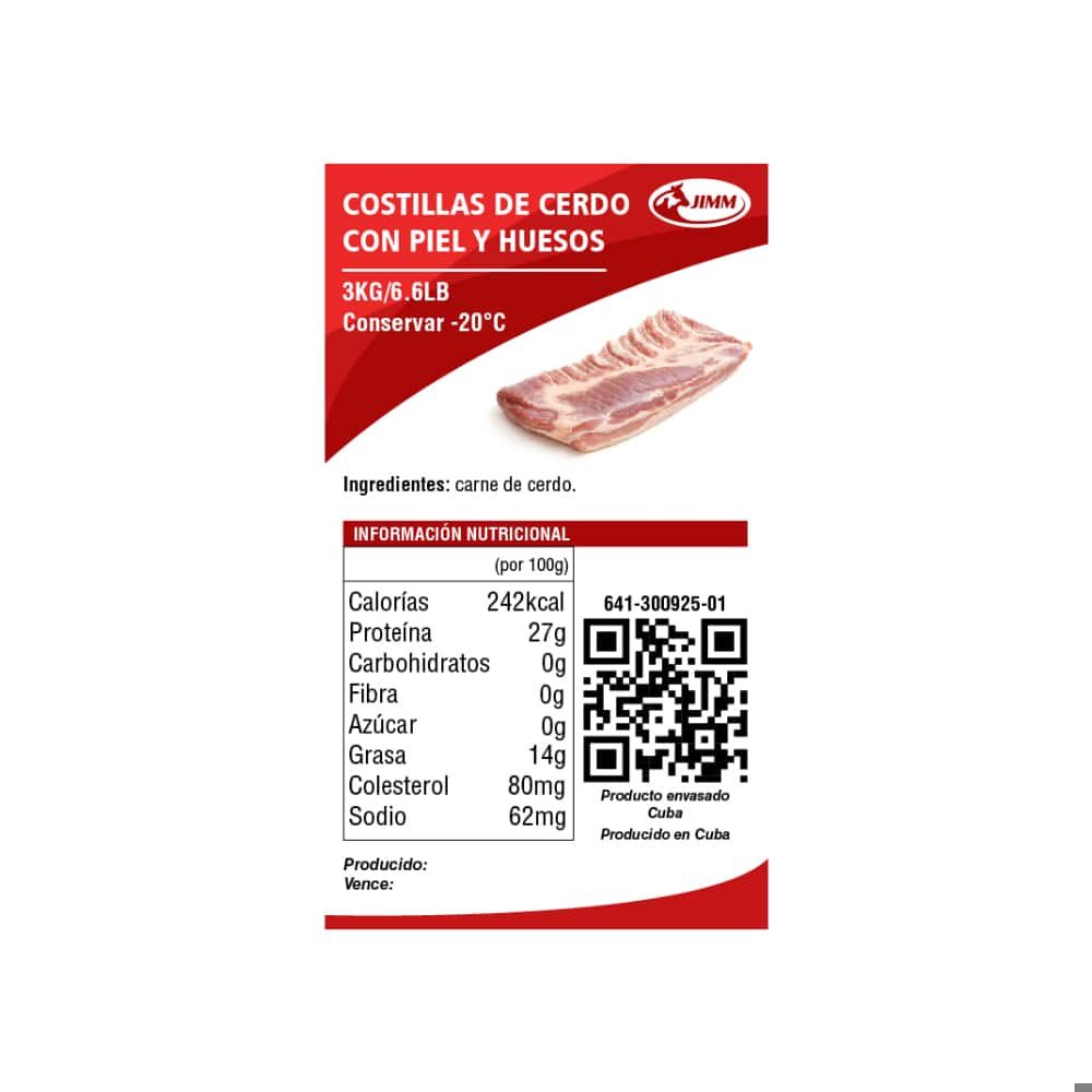 Costillas de cerdo con piel y con huesos Jimm (3 kg / 6.6 lb) - Miniatura 3