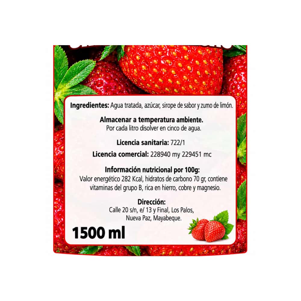 Sirope de sabor fresa Los del Pino (1500 ml) - Miniatura 2