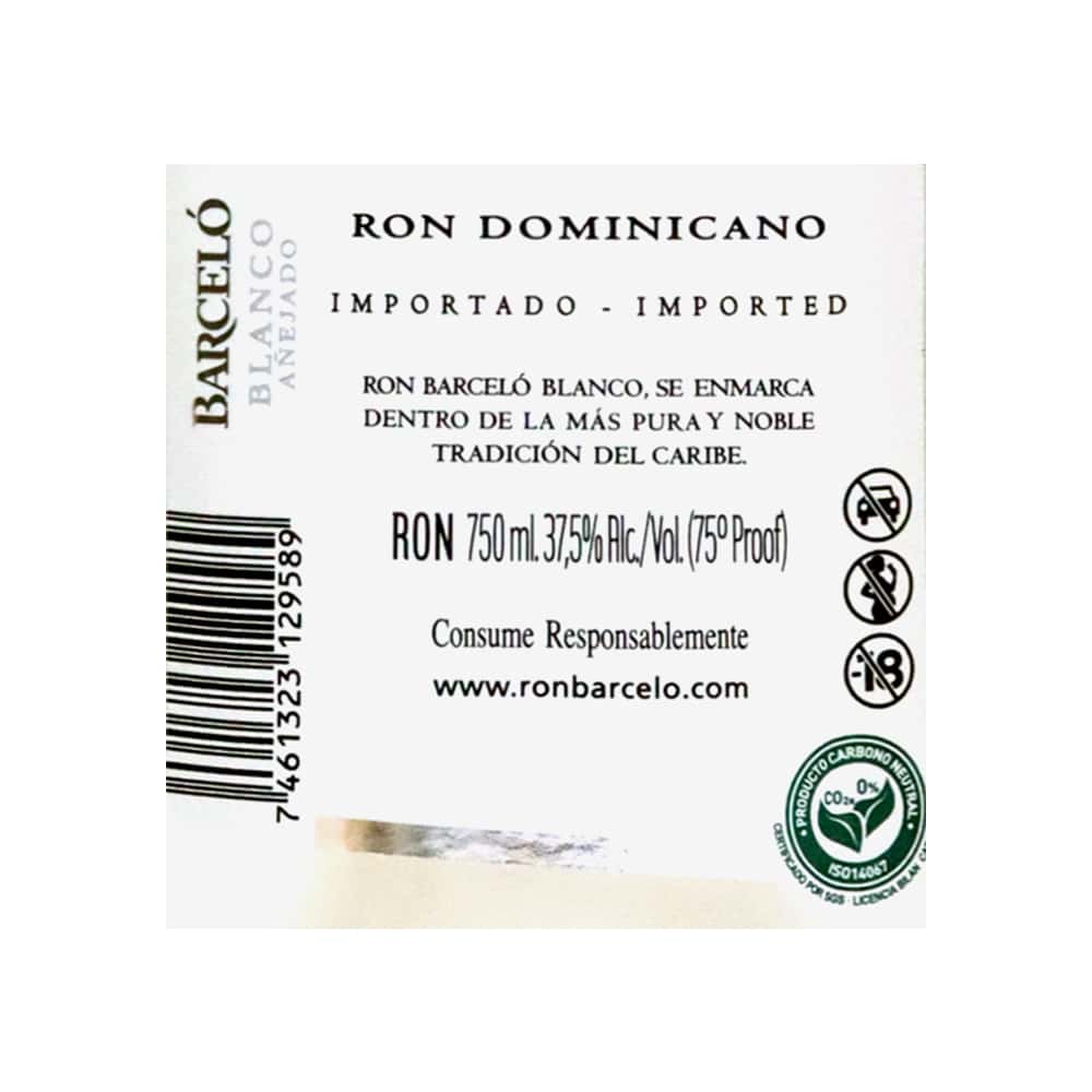Ron Blanco Añejado Barceló (750 ml) - Miniatura 3
