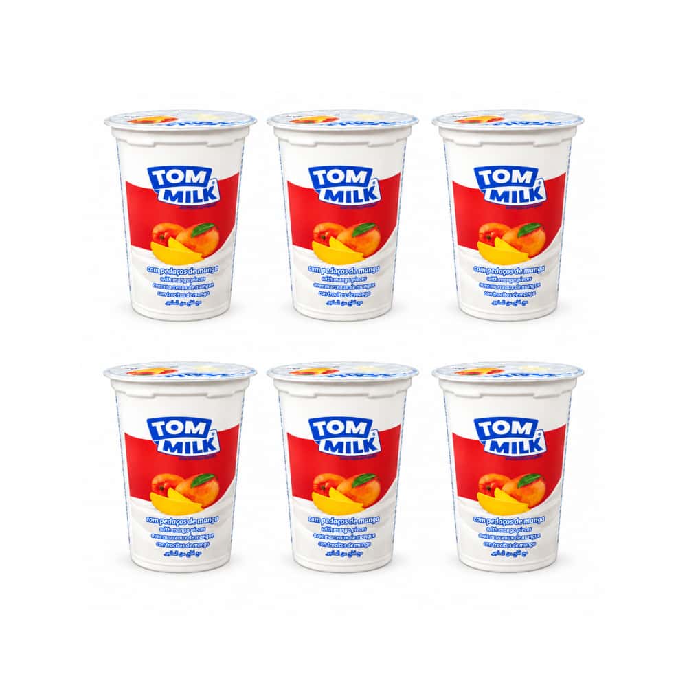 Yogurt pasteurizado sabor mango con trocitos de frutas Tom Milk (6 x 500 g / 1.10 lb) - Miniatura 1