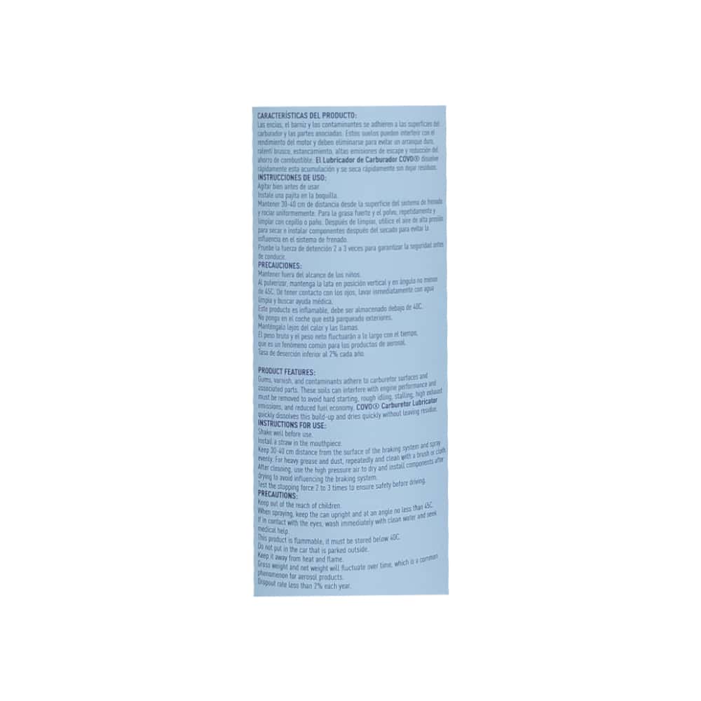 Limpiador de carburador en spray Covo (450 ml) - Miniatura 3