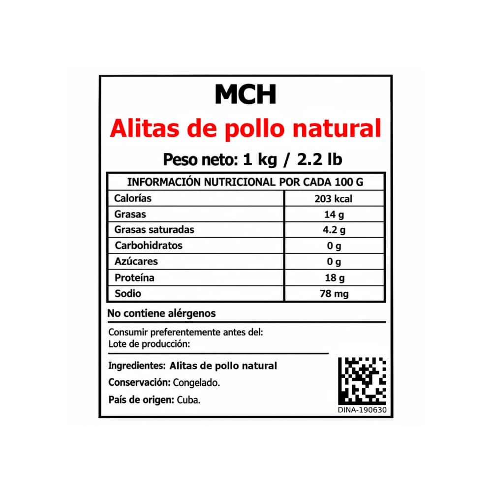 Alitas de pollo natural MCH (1 kg / 2.2 lb) - Miniatura 2
