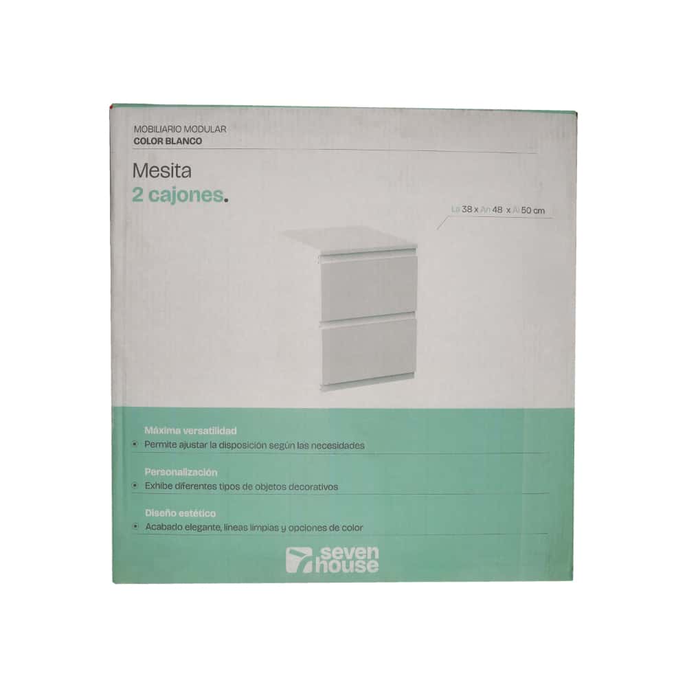 Mesita de 2 cajones color blanco 7H Seven House - Miniatura 2