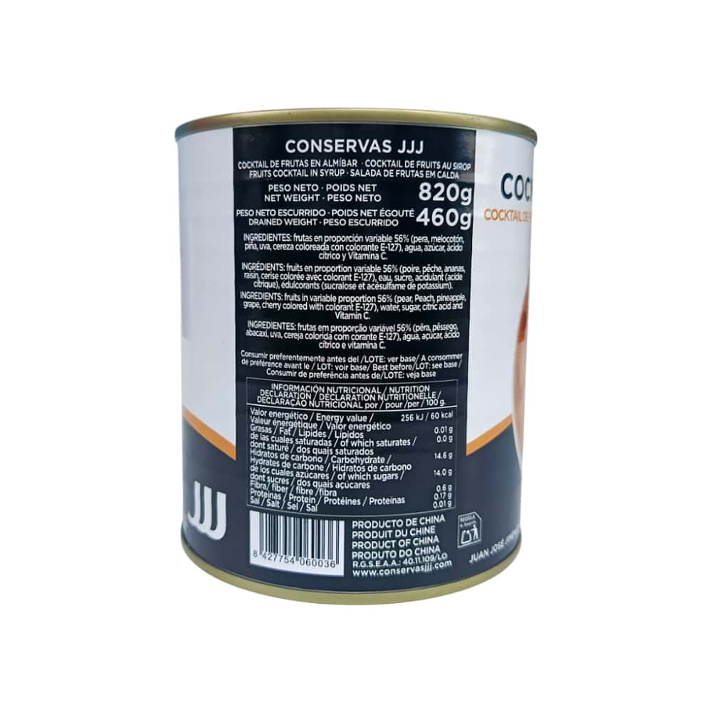 Cóctel de frutas en almíbar JJJ (820 g / 28.92 oz) - Miniatura 2
