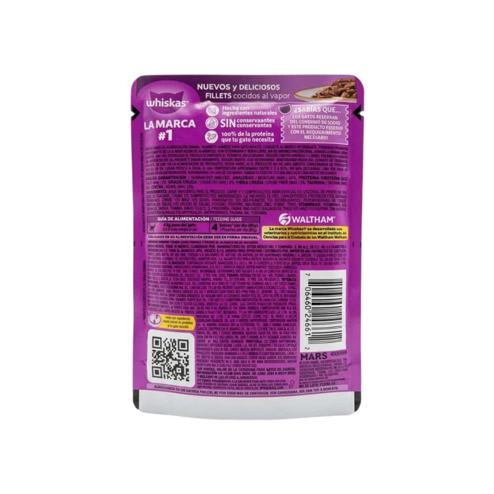 Comida para gatos adultos de brochetas con res Whiskas (85 g / 2.99 oz) - Miniatura 7