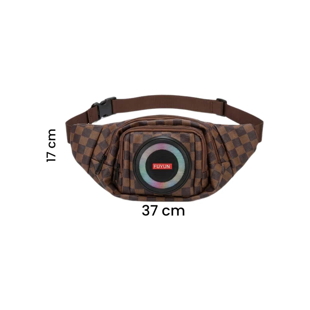 Cangurera riñonera carmelita con cuadro con bocina bluetooth integrada FUYHX - Miniatura 2