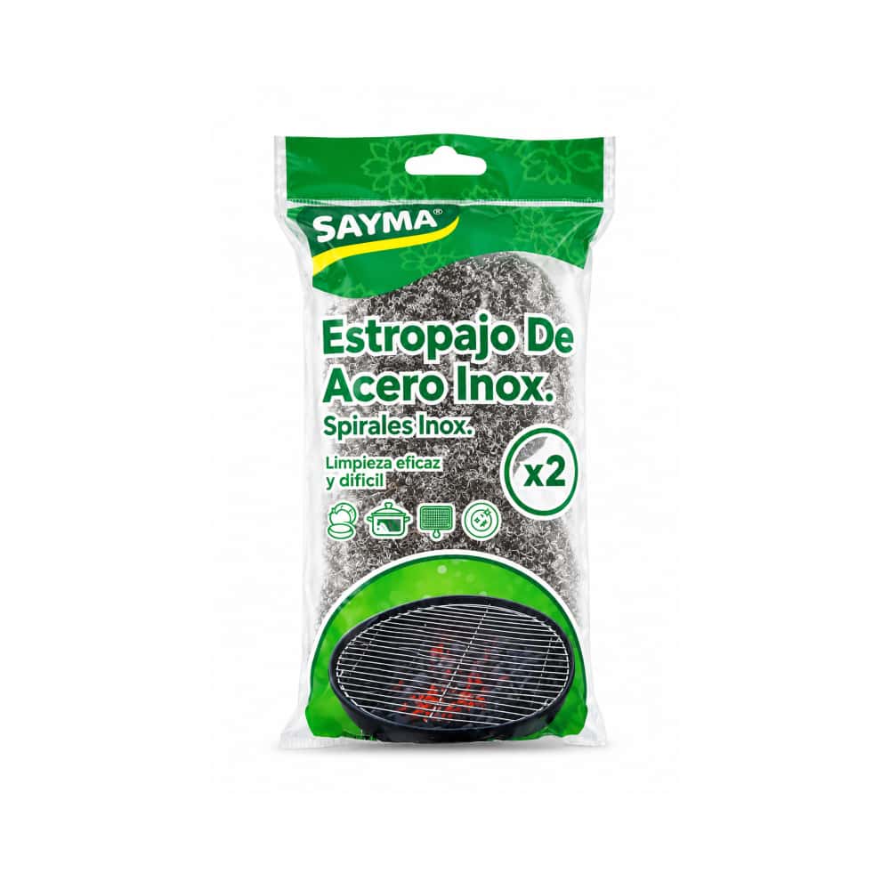 Estropajo de acero inoxidable para limpieza difícil Sayma (2 U) - Miniatura 1