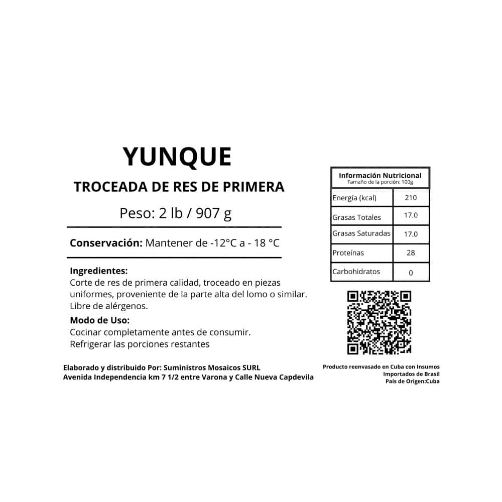 Carne troceada de res de primera Yunque (907 g / 2 lb) - Miniatura 3