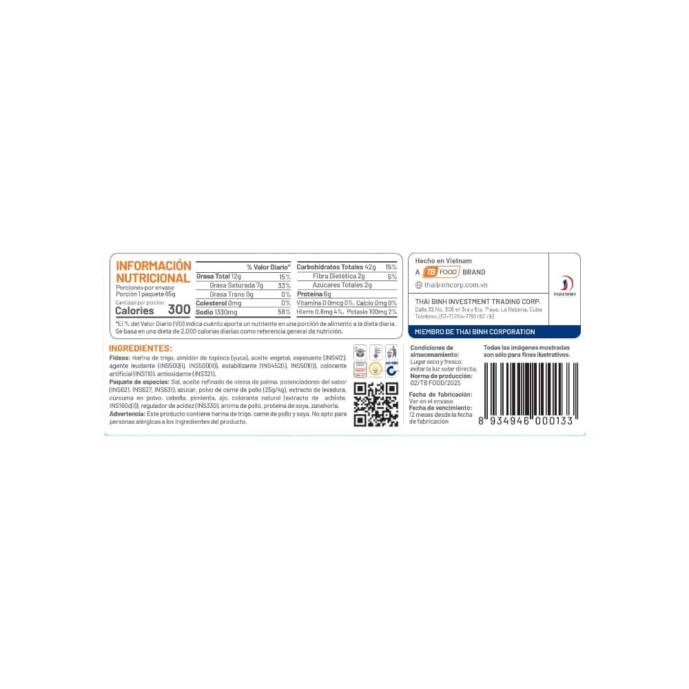 Sopa instantánea de fideos sabor a pollo Miriko (65 g / 2.29 oz) - Miniatura 3