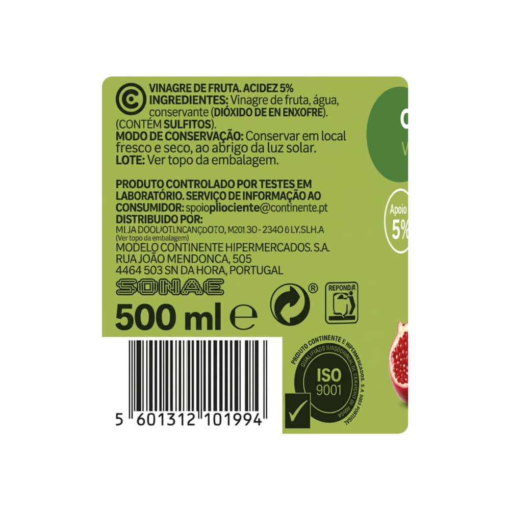 Vinagre de Sidra Pet Continente (500 ml / 16.91 floz) - Miniatura 3