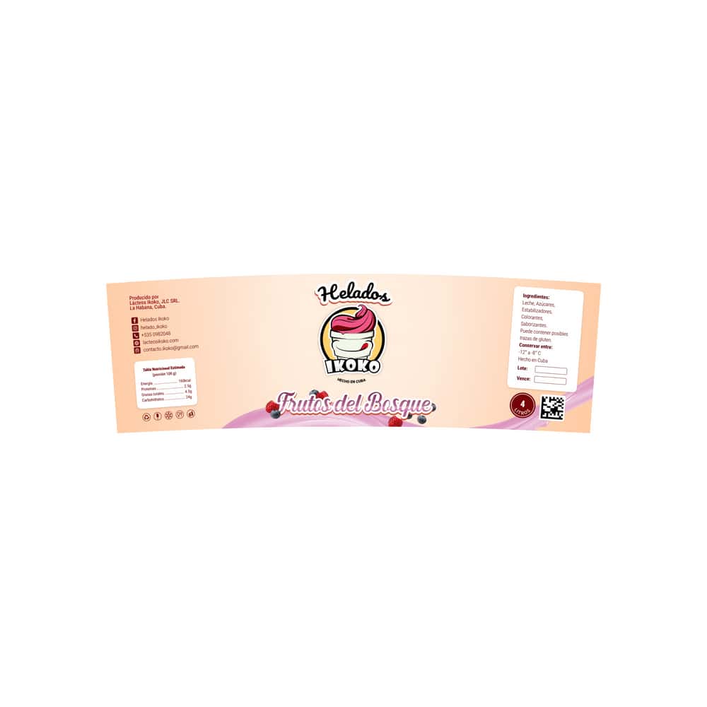 Helado sabor frutos del bosque IKOKO (4 L) - Miniatura 2