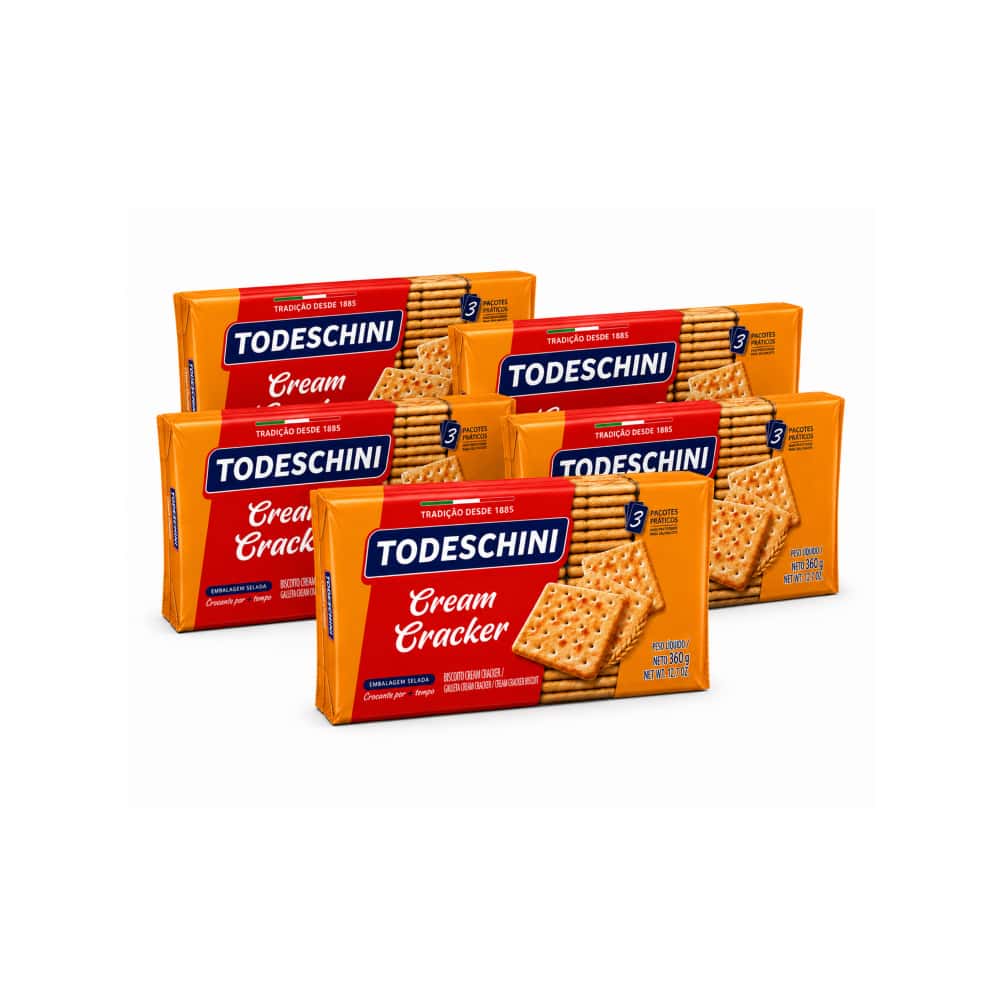 Galletas cream cracker Todeschini (5 x 360 g / 12.7 oz) - Miniatura 1