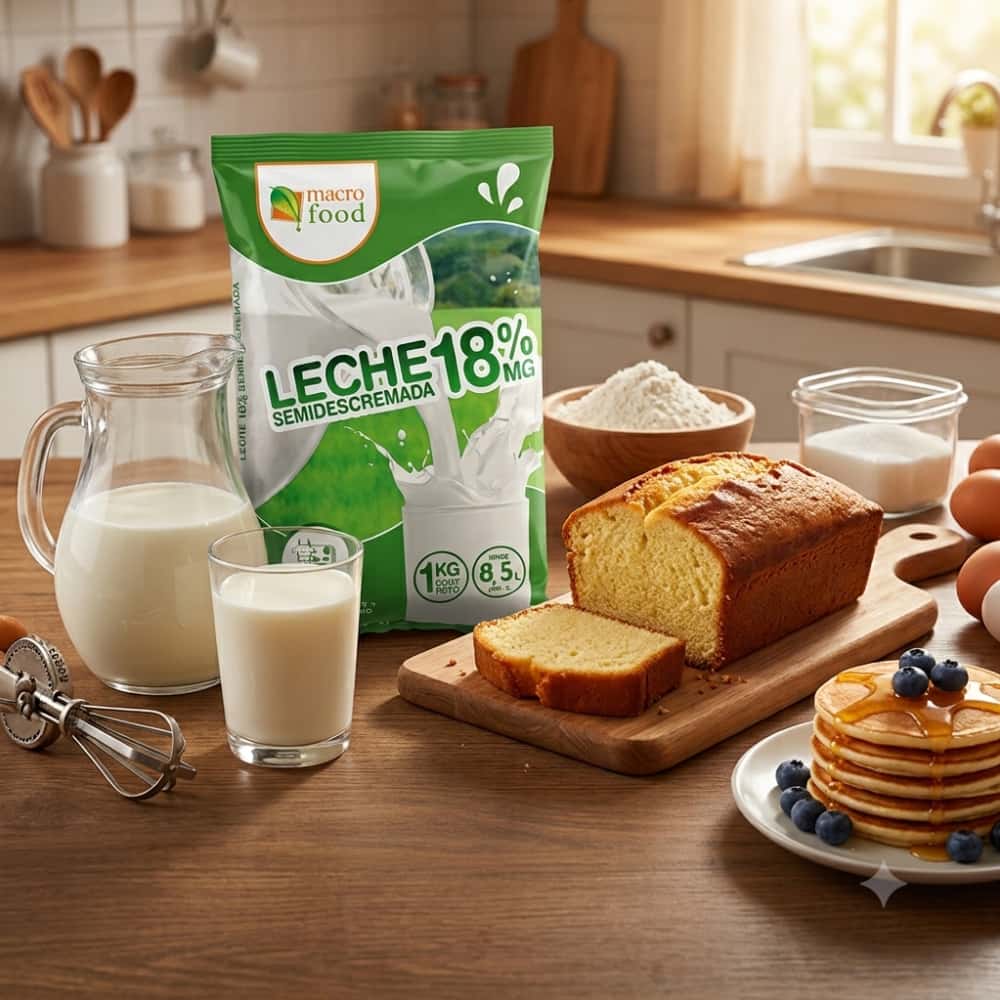 Leche semidescremada 18% Macro Food (1 kg / 2.2 lb) - Miniatura 4