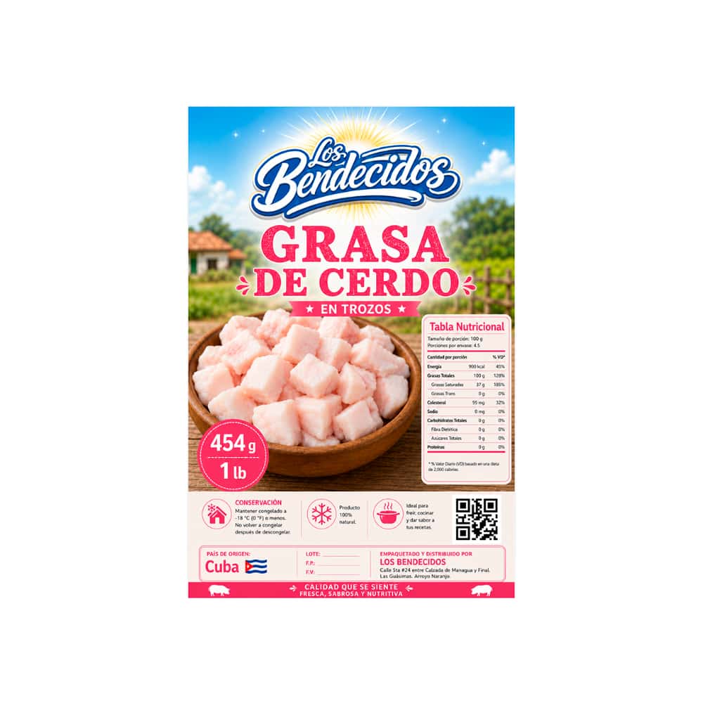 Grasa de cerdo en trozos Los Bendecidos (454 g / 1 lb) - Miniatura 2
