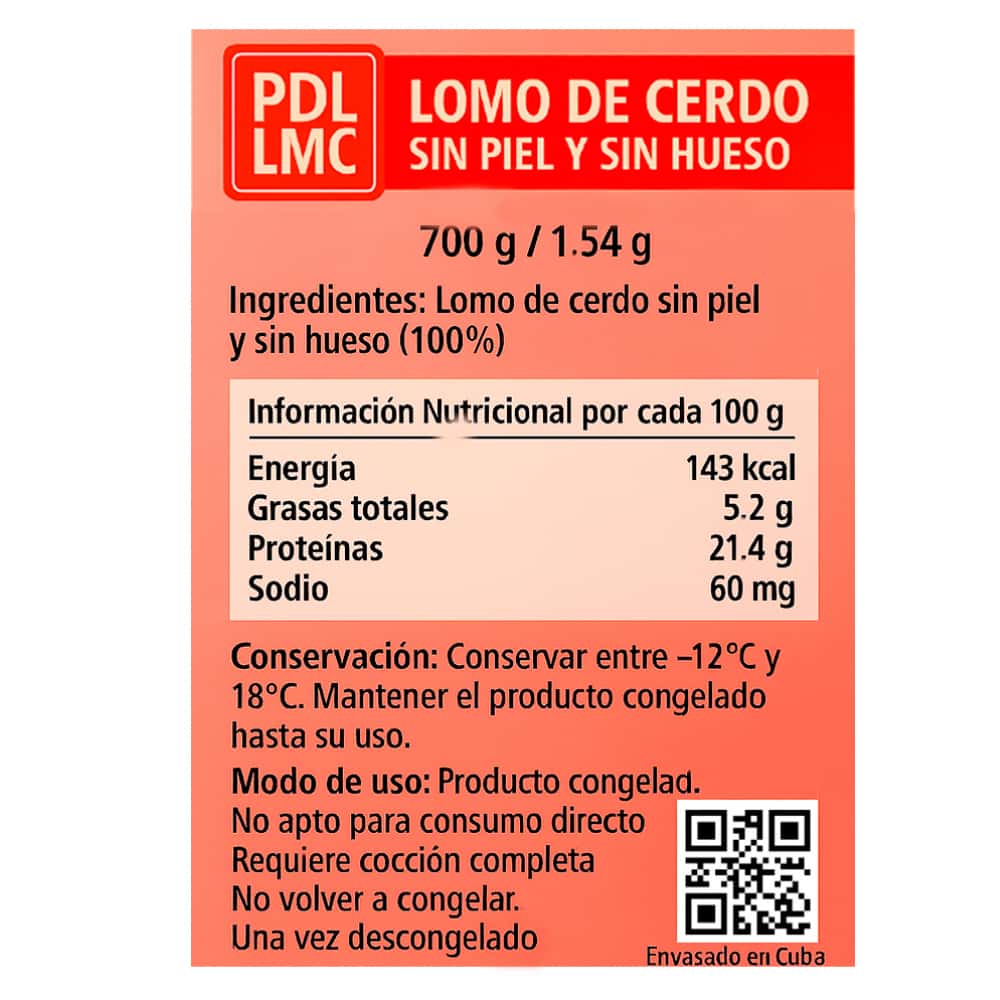 Lomo de cerdo sin piel y sin hueso PDL LMC (700 g / 1.54 lb) - Miniatura 3