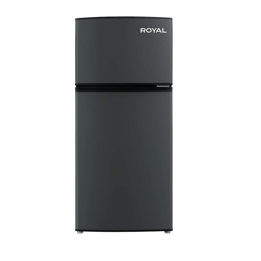 Refrigerador de 8.5 pies cúbicos negro con puertas gris oscuro Royal RF85S - Miniatura 3