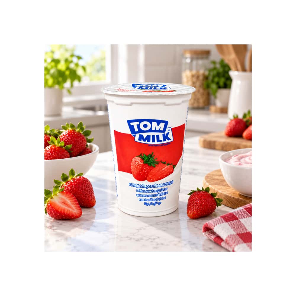 Yogurt pasteurizado sabor fresa con trocitos de frutas Tom Milk (6 x 500 g / 1.10 lb) - Miniatura 5
