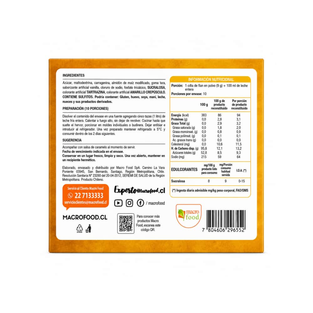 Flan sabor vainilla Macro Food (90 g / 3.17 oz) - Miniatura 3