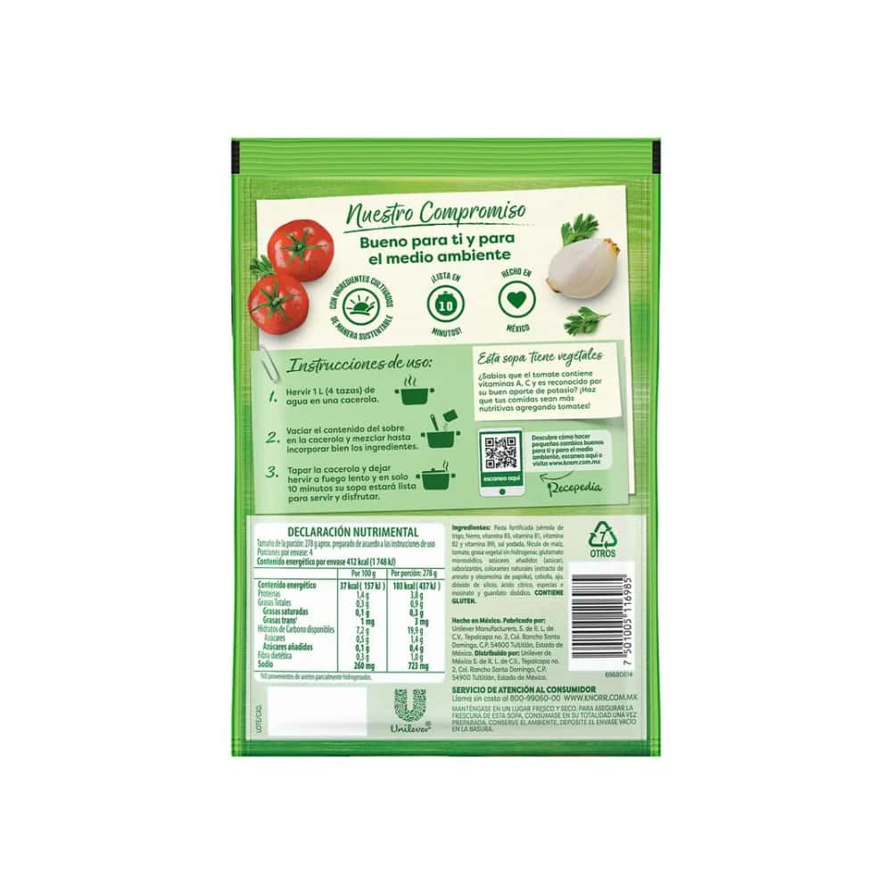 Sopa de fideos sabor casero Knorr (115 g / 4.06 oz) - Miniatura 4
