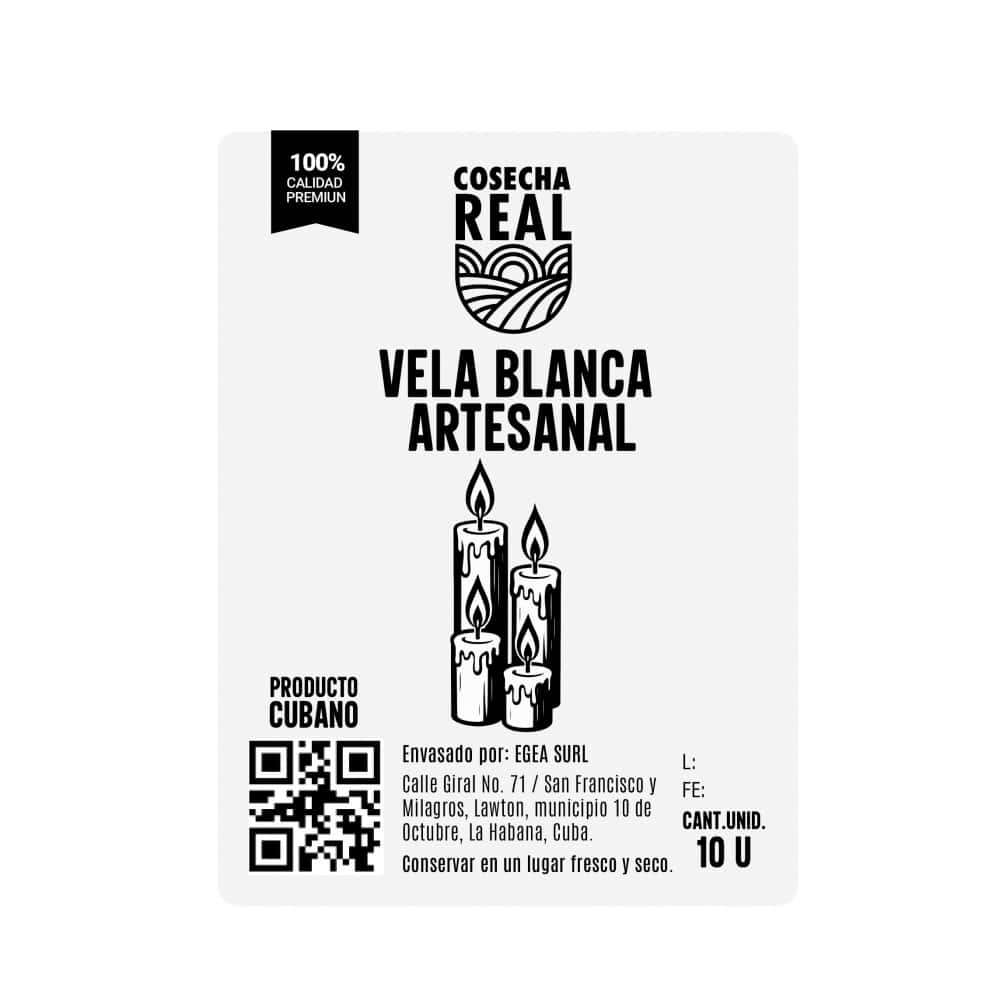 Vela blanca artesanal Cosecha Real (10 U) - Miniatura 2